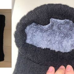 【一度のみ】男女兼用ネックウォーマー 黒＆チャコールの画像