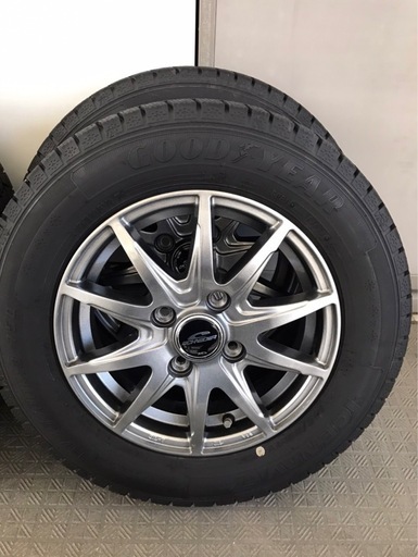 スタッドレスタイヤ 145/80R13 グッドイヤー アイスナビ7 2024年12月購入 アルミホイール 付き