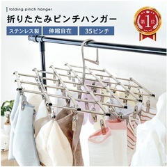 物干しハンガー ステンレス 洗濯ハンガー ピンチハンガー ピンチ コンパクト 折りたたみ 省スペース ハンガーの画像