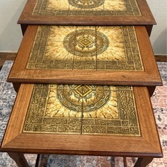 【中古】デンマーク製 ヴィンテージ ネストテーブル／3点セットの画像