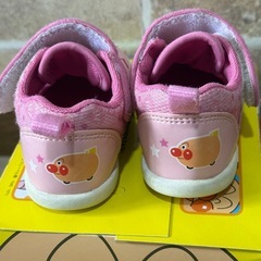 【極美品】ムーンスター12㎝スニーカーアンパンマンベビーシューズピンク軽量の画像