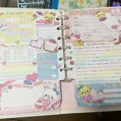 交換日記手帳　サンリオシール　鉛筆削り　ケース　折り紙　ノートの画像