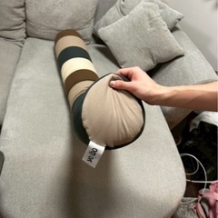 Yogibo Caterpillar Roll Long ヨギボー キャタピラーロール ロング ナチュラル 抱き枕 ビーズクッション ストライプの画像
