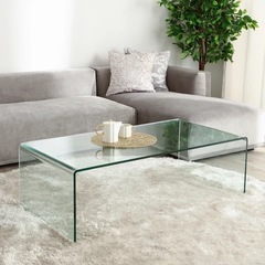 フランフラン　ガラステーブルの画像