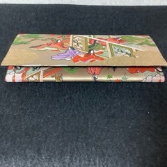 西陣織　長財布　ファスナー付　収納ポーチ　源氏物語　平安時代　織物　絵巻柄の画像