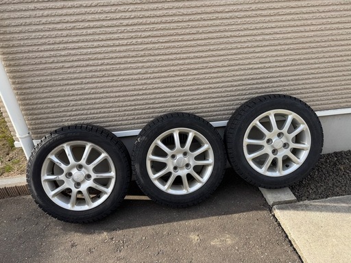 スタッドレスタイヤ、ホイール3本セット　155/65R14