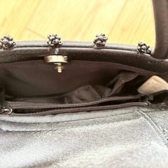 フォーマルバッグ　重ねリボン　冠婚葬祭　ブラック　数珠セットの画像