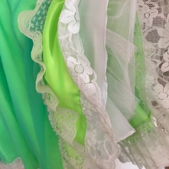 新品未使用　綺麗なグリーンカラー　キッズドレス👗パーティードレス　ティンカーベル風カラー　の画像