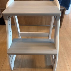 タンスのゲン 踏み台 ステップ台 2段 高さ調整 天然木 耐荷重80kg 子供用 キッチン 洗面所 キッズ アイボリー×グレージュ 49600837(99532)の画像