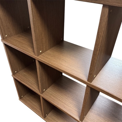 ウォールナット シェルフ 木製オープンラック 3列×3段 卸売