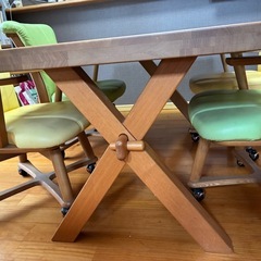 【ダイニングテーブルセット】タモ材の画像