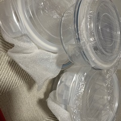 耐熱ガラス製の丸型保存容器セットの画像