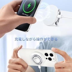 RORRY[3in1 ワイヤレス充電器 革新的な２段式 magsafeリング・スタンド]For apple watch充電器 magsafe充電器 iPhoneとApple Watch同時充電 15W急速充電 薄型 強磁力 コンパクトの画像