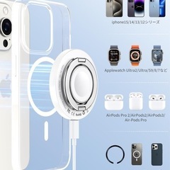 RORRY[3in1 ワイヤレス充電器 革新的な２段式 magsafeリング・スタンド]For apple watch充電器 magsafe充電器 iPhoneとApple Watch同時充電 15W急速充電 薄型 強磁力 コンパクトの画像