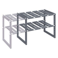 シンク下収納ラック グレー 伸縮式の画像