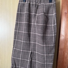 チェック タイトスカート スカート チェック柄 ブラウン系　レディース　フリーサイズの画像