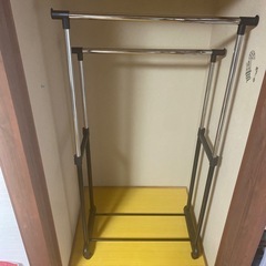 ハンガーラック　ダブルキャスター付き 高さ調整可能の画像