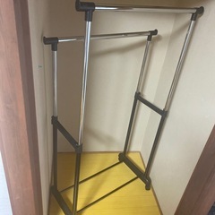 ハンガーラック　ダブルキャスター付き 高さ調整可能の画像
