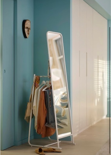 IKEA KNAPPER（クナッペル） スタンドミラー／ホワイト (エツコ) 北山