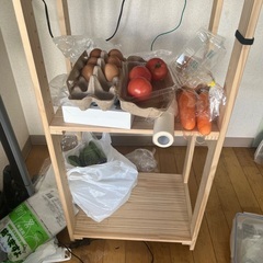 【無料】2段木製ラック　奥30cm 長43cm 高83cmの画像