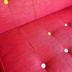 お洒落　可愛い　ソファ　脚取り外し可　 赤　緑　2点セット　の画像