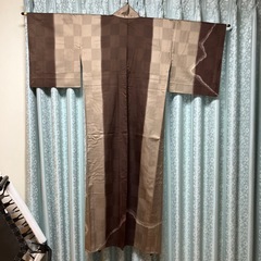 結城紬　ふくろう　着物 14の画像