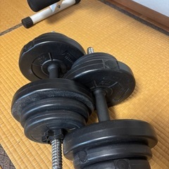 トレーニングベンチ ＆ 可変式ダンベル20kgセット 筋トレ 自宅ジムの画像