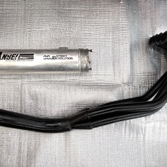 ★【SANSEI製のバイク用集合管エキゾーストパイプとサイレンサーのセット】★当時物★の画像