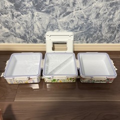 【未使用】ランチボックス 3点セット｜おしゃれな北欧・フレンチ風の画像