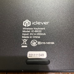 【作動OK】Bluetoothキーボード iclever IC-BK
22ブラック Type-Cの画像
