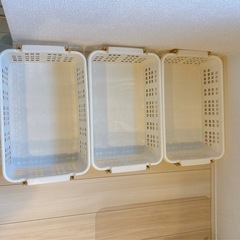 収納カゴ   3個セット 大きめ ホワイト の画像