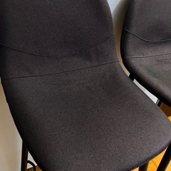 カウンターチェア 2脚セット ブラウン ファブリックの画像