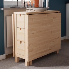 NORDEN ノールデン ゲートレッグテーブル, バーチ, 26/89/152x80 cmの画像