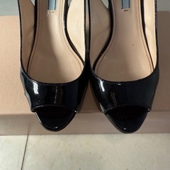 PRADA プラダ　ヒール　オープントゥハイヒール　23.5cm 37 エナメルの画像