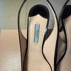 PRADA プラダ　ヒール　オープントゥハイヒール　23.5cm 37 エナメルの画像