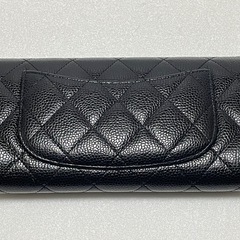 CHANEL シャネル 長財布 黒・ワイン色　CLASSIC キャビアスキン　極上品　正規直営店の画像
