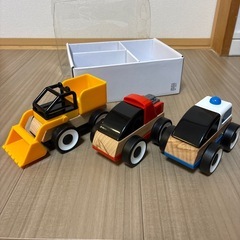 IKEA 
LILLABO リラブー 乗り物セット 3点, 掘削機 パトカー/レースカー マルチカラーの画像