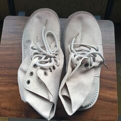 新品 23.5cm レディース ブーツ グレー 厚底 シューズ ショートブーツ 識別番号:【B235-Z】の画像