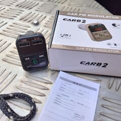 新品シガーソケット FMトランスミッター ２ポート Bluetooth 対応 ハンズフリー通話 iPhone Android USB充電 高音質 12V　CARB 2 の画像