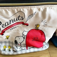 スヌーピー  収納ケース　タオルケース　大きいバッグ　2点セットの画像
