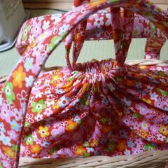 【籐製品】バスケット（巾着絞り）の画像