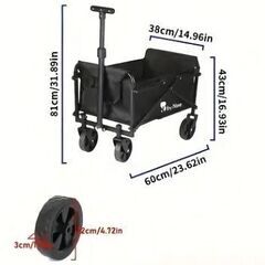 折りたたみカート キャリーワゴン ペットカート コンパクトキャリー 台車 アウトドアワゴン キャンプワゴンの画像