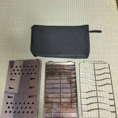 【受け渡し決定】ステンレス 卓上焼き台 焼き網付きの画像