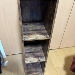 木目調 3段スリム収納棚の画像