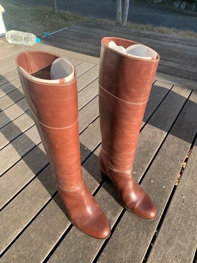 イタリア製、本革ロングブーツ37サイズ (やまさん) 辻堂の靴《ブーツ