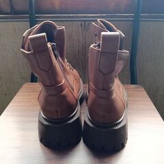 新品 23cm レディース ブーツ ブラウン 厚底 シューズ ショートブーツ 識別番号:【B255-Z】の画像