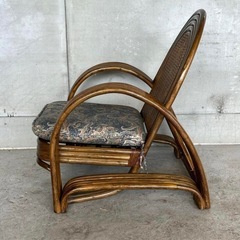 ꧁オールドラタン꧂カフェ風✦レトロラタン大型アームチェア　1人掛けソファーの画像