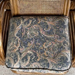 ꧁オールドラタン꧂カフェ風✦レトロラタン大型アームチェア　1人掛けソファーの画像