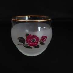 カメイガラス　冷茶&菓子鉢　コップ5個セット　深皿　金彩　金縁　未使用の画像