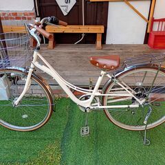 加古川　ソトのマ　中古自転車　小柄な人向け　２６インチ　楽々スタンド　６段変速　整備済み　の画像